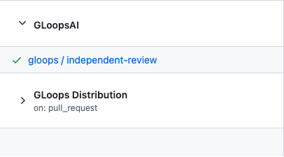 Anonymous GitHub checks view for PR 181 showing the GLoopsAI check suite and the successful gloops independent-review check.